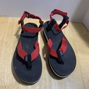 Teva Sandals Women Size 9 Black Red Platform Beach Strappy Water